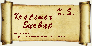 Krstimir Šurbat vizit kartica